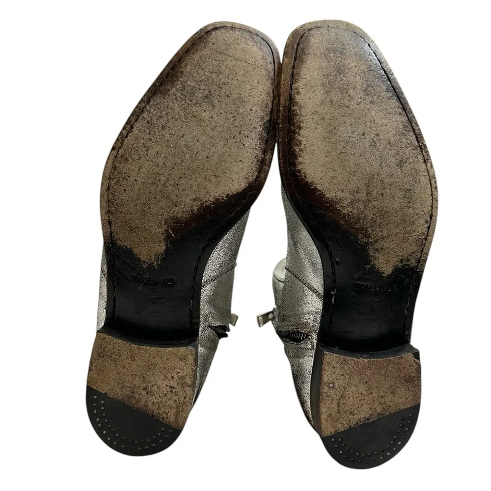 Tom Ford Silver distress ankle boots size 9